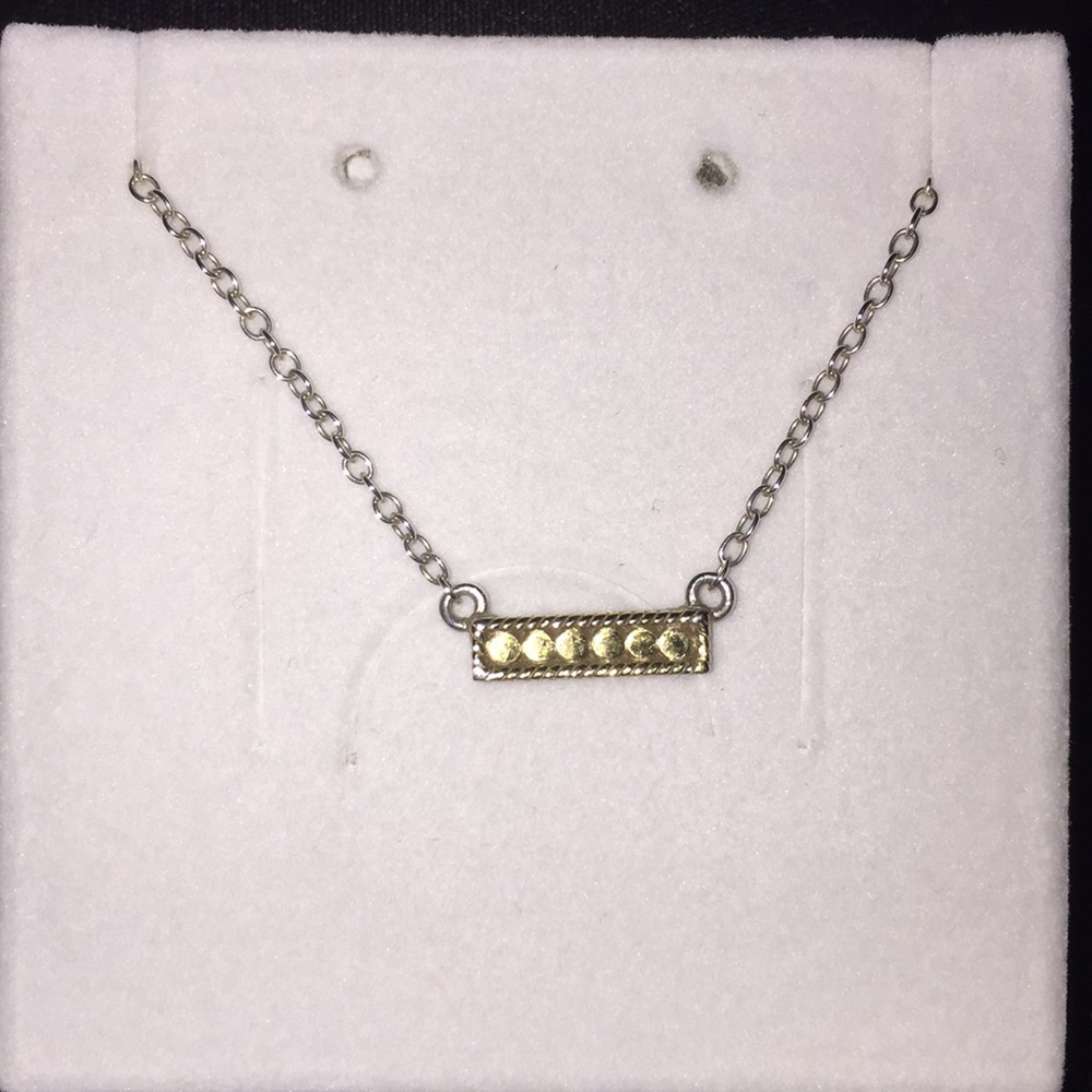 Dandelion reversible gold and silver bar necklace